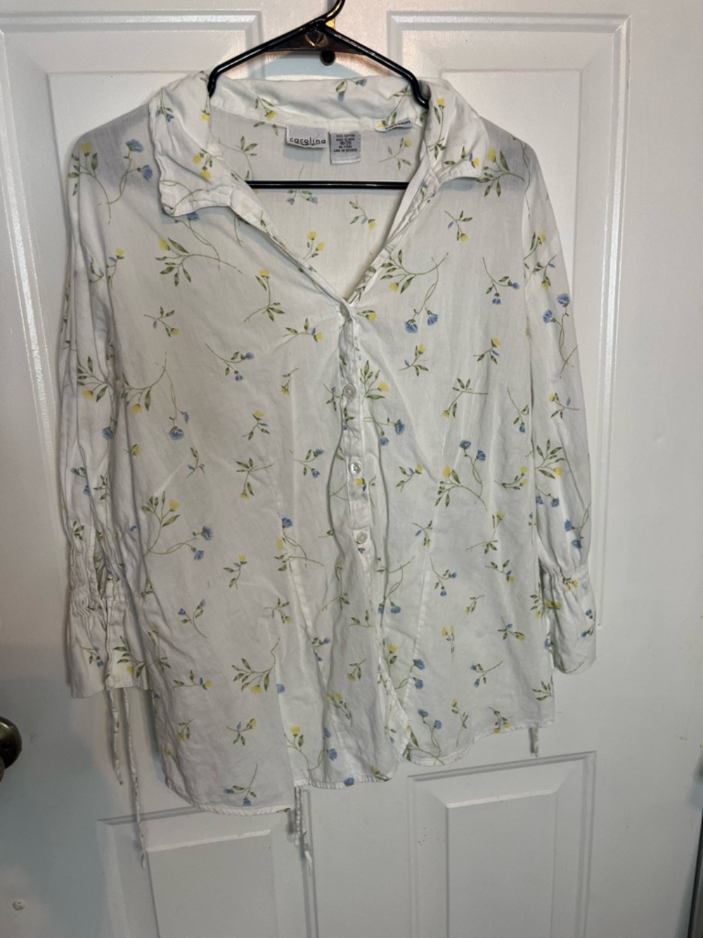 Carolina Colours  White Floral Button-Down Shirt
